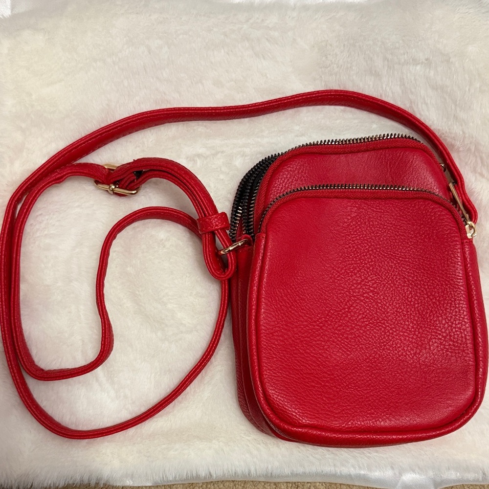 Red Leather Crossbody Bag